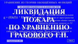 ЛИКВИДАЦИЯ ПОЖАРА ПО УРАВНЕНИЮ ГРАБОВОГО Г.П.