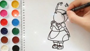 Раскраска для детей ЛУНТИК И ЕГО ДРУЗЬЯ. МИЛА. Мультик-раскраска. Учим цвета.