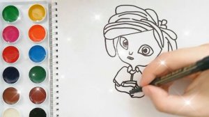 Раскраска для детей СКАЗОЧНЫЙ ПАТРУЛЬ. СНЕЖКА. Мультик-раскраска. Учим цвета.