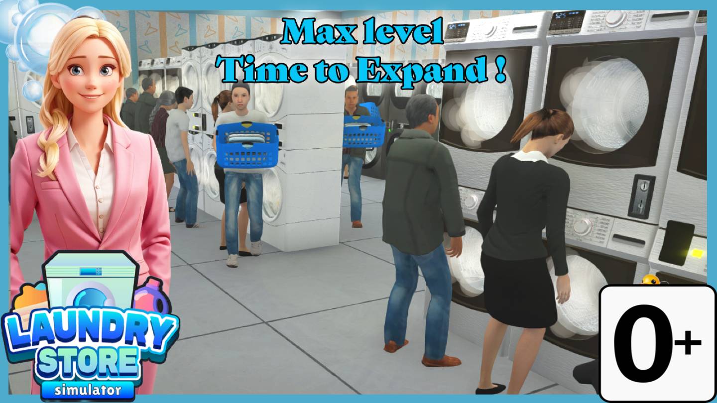 Симулятор прачечной - Английский - Laundry Store_Simulator - Max Level ! Time to expand.