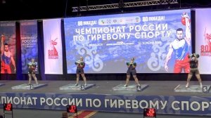 Чемпионат России свыше 68 кг женщины толчок гирь Мартынова Ландина