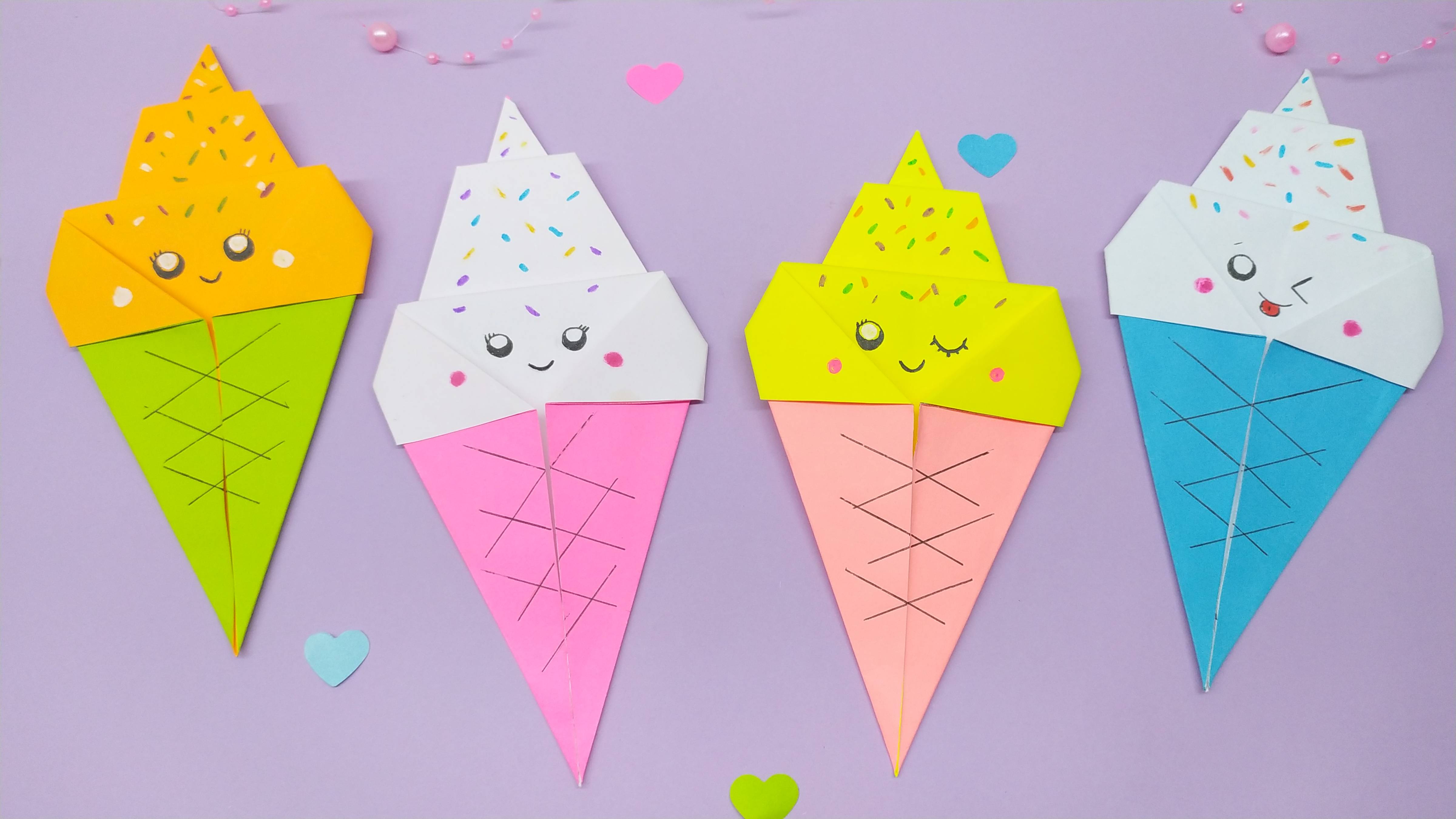 ОРИГАМИ МОРОЖЕНОЕ из бумаги | Origami Paper Ice cream смотреть онлайн