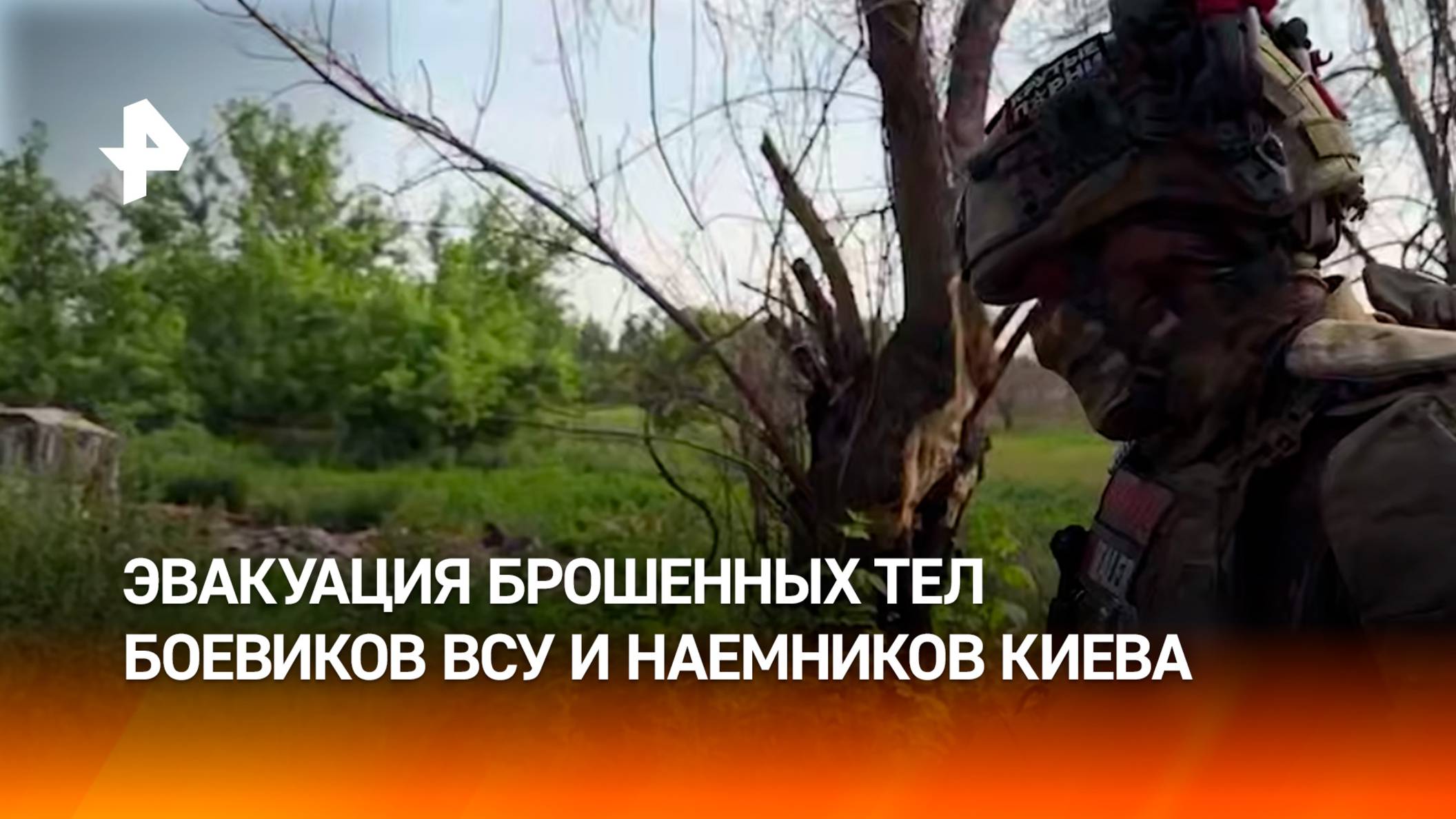 Бойцы "Севера" эвакуируют брошенные тела украинских боевиков и иностранных наемников
