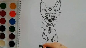 Щенячий патруль. Трекер. Раскраска для детей. Учим цвета.