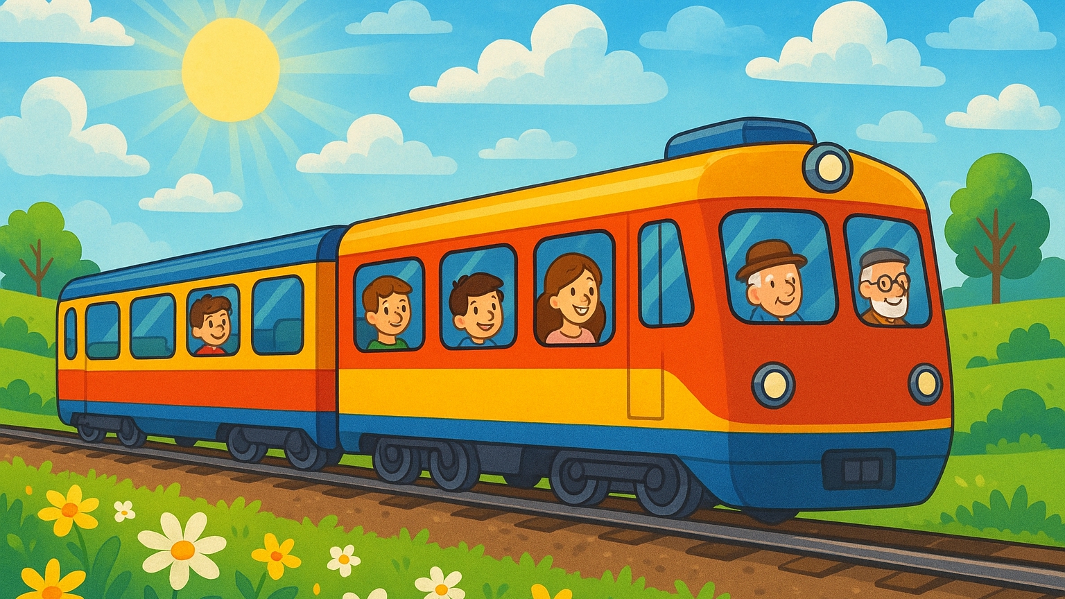 ПЕСЕНКА ПРО ПАССАЖИРСКИЙ ПОЕЗД | Мультфильм про машинки