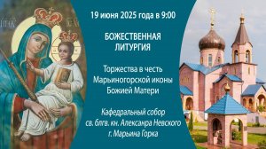 19.06.2025. Божественная литургия из собора св. блгв. кн. Алексанра Невского г. Марьина Горка.