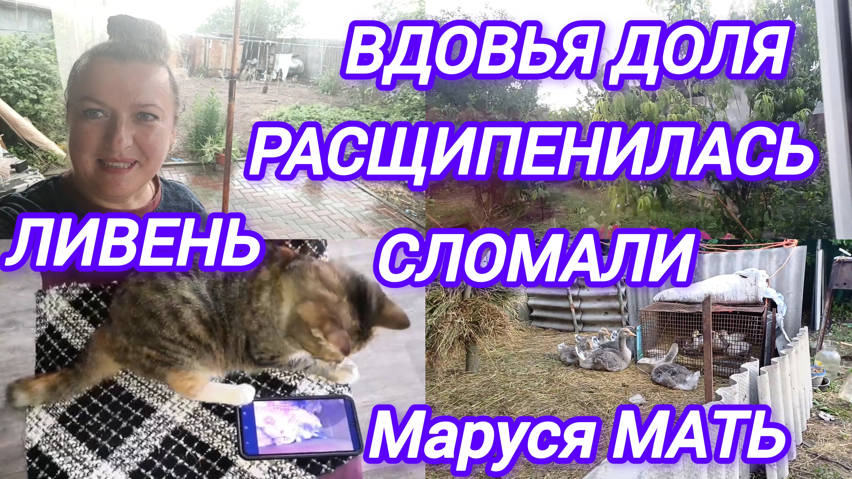 ВДОВЬЯ ДОЛЯ. ЛИВЕНЬ. РАСЩИПЕНИЛАСЬ. СЛОМАЛИ. Маруся МАТЬ.