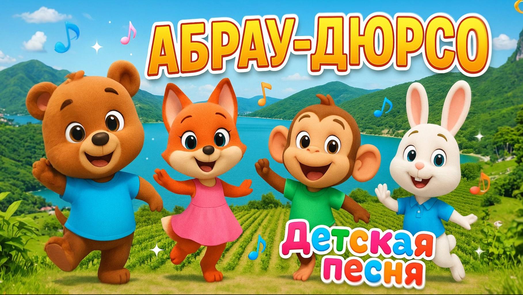 🎵 АБРАУ-ДЮРСО - Детская Песня | Веселые Зверята Поют и Танцуют! 🐻🦊 Мультик для Детей 2024