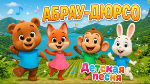 🎵 АБРАУ-ДЮРСО - Детская Песня | Веселые Зверята Поют и Танцуют! 🐻🦊 Мультик для Детей