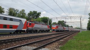 встреча двухэтажек! ЭП20-079 с Италмасом и ЭП20-063 с Московией