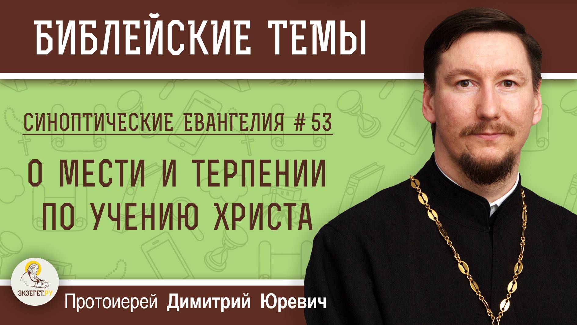 Синоптические Евангелия #53  О мести и терпении по учению Христа  Протоиерей Димитрий Юревич