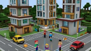 я начал строить новые 2 дома площадку и парковку в городе жителей