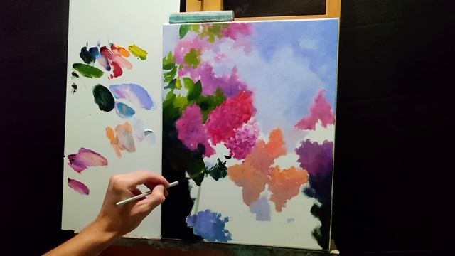 Как рисовать сирень|быстрый и лёгкий способ нарисовать сирень за сеанс|мастер класс #art #живопись