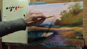 Осенний пейзаж маслом|как рисовать яркий осенний пейзаж|для начинающих #живопись #art #какнарисовать