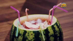 ЛЕТНИЙ НАПИТОК! Арбузный крюшон с дольками апельсина, яблока и персика. Готовим на даче и дома