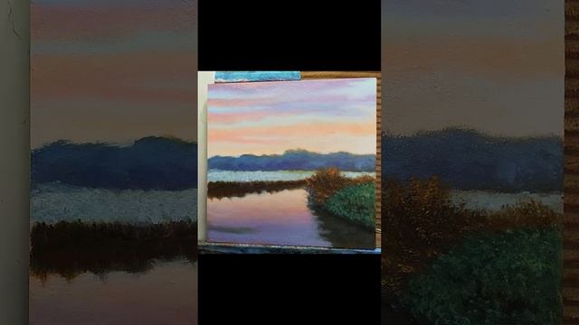 Закат в розовых тонах!картина #арт #art #artist