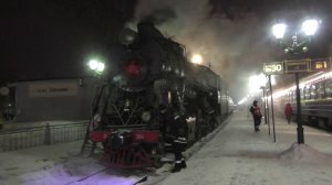 Поезда зимой на ст.Сортавала, январь 2023 года