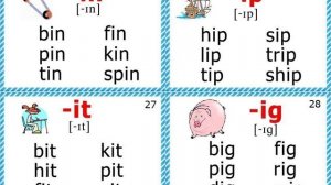 Letter I reading 25-28 -in, -ip, -it, -ig