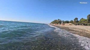 Абхазия пляж посёлка Агудзера сегодня 19 июня 2025. Какая обстановка на курорте, пляж и погода