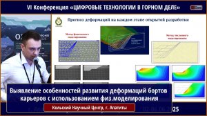 Выявление особенностей развития деформаций бортов карьеров с использованием физ.моделирования