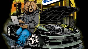 КРУТОЙ МЕДВЕДЬ И МАШИНА / РИСУНОК В ФОТОШОПЕ