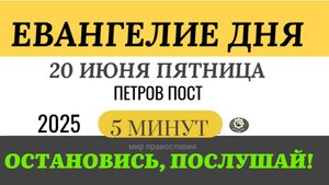 20 июня пятница Евангелие дня 2025 с толкованием #евангелие