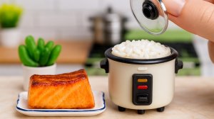 Вкусное Миниатюрное  Поке с Лососем 🐟🤩 Потрясающая Мини Еда 🤗 Мини Кухня