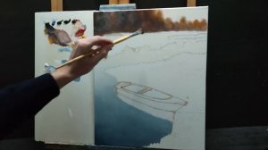 Как рисовать летний пейзаж,лодку у берега часть1|рисуем траву и листья|#art #творчество #искусство