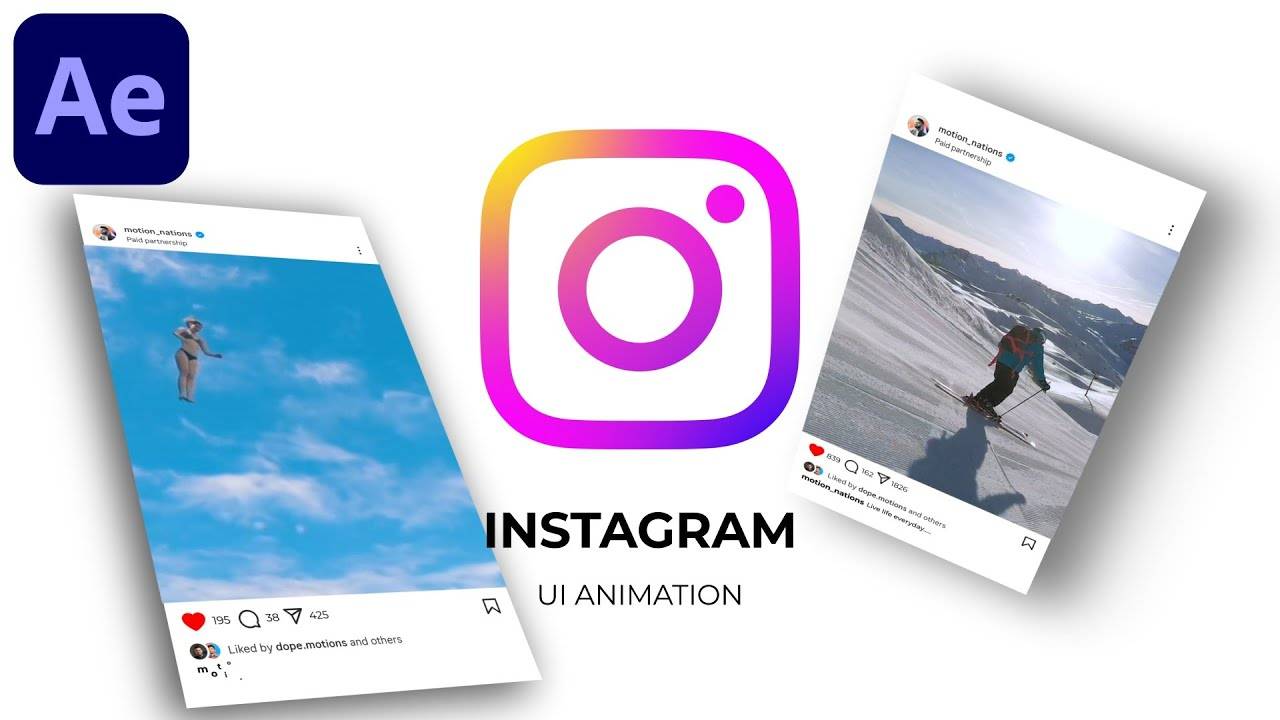 Создание заставки с интерфейсом Instagram в After Effects