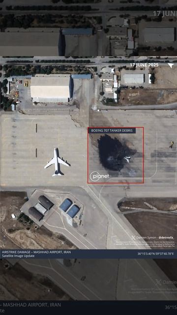 Иранский самолет-заправщик Boeing 707, уничтоженный Армией обороны Израиля.