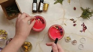 Misuro -  декор свечи из кокосового воска сухоцветами