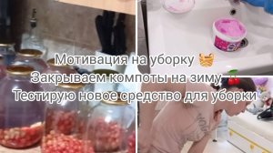 Мотивация на уборку 🧺 
Заготовки компота на зиму 🍒 
Тестирую новое средство для уборки