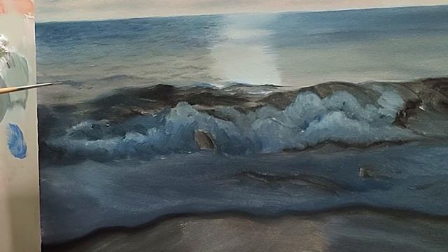 Как рисовать море на контрастах|рисуем море,волны,камни|how to draw sea #art #море смотреть онлайн