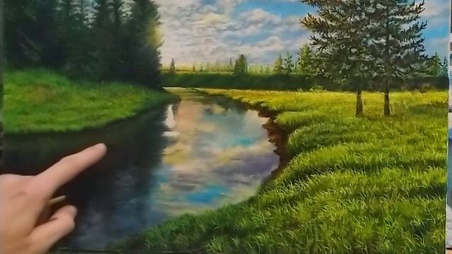 Как рисовать отражение в воде маслом|как нарисовать отражение в реке|How to Paint Reflections
