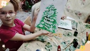 Зимние рисунки гуашью