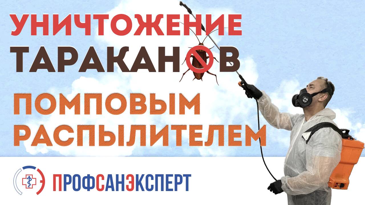 Уничтожение тараканов помповым распылителем в мусоропроводе и подвале