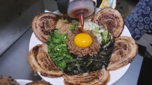 Самая вкусная мясная бомба! Mazesoba, Panesoba, толстое японское блюдо из лапши «бибим»