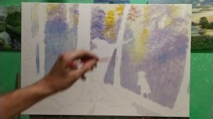 Пишем картину по мотивам И. Шишкина "Утро в сосновом лесу"часть 1 живопись маслом art пейзаж