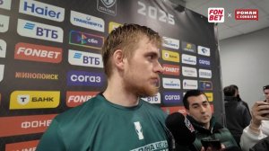 Динамо - Ак Барс |  Общение с игроками после 1 матча в серии 12 апреля