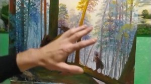 Пишем картину по мотивам И. Шишкина "Утро в сосновом лесу"часть 2 живопись маслом туман art пейзаж