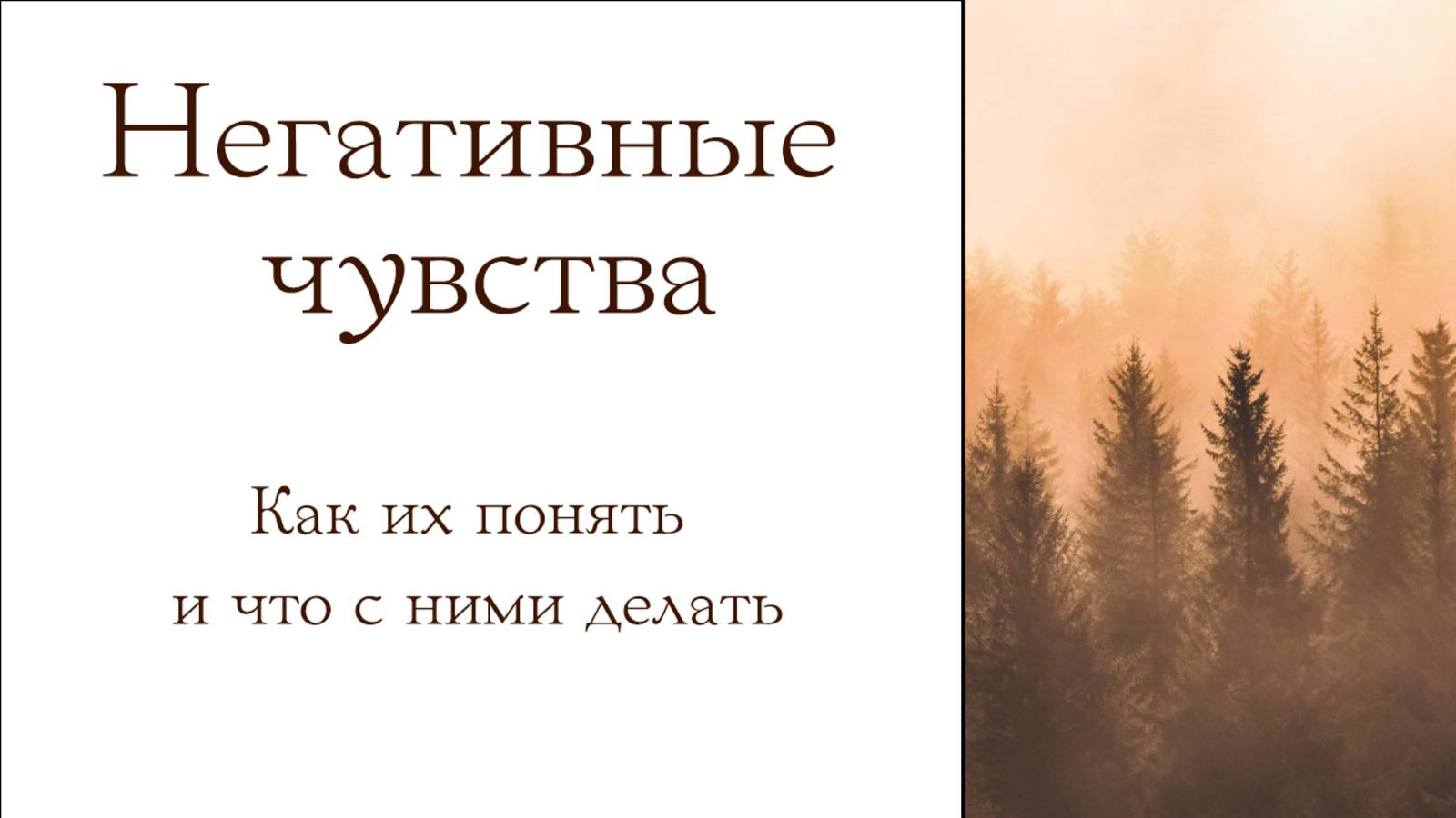 Как работать с негативными чувствами?