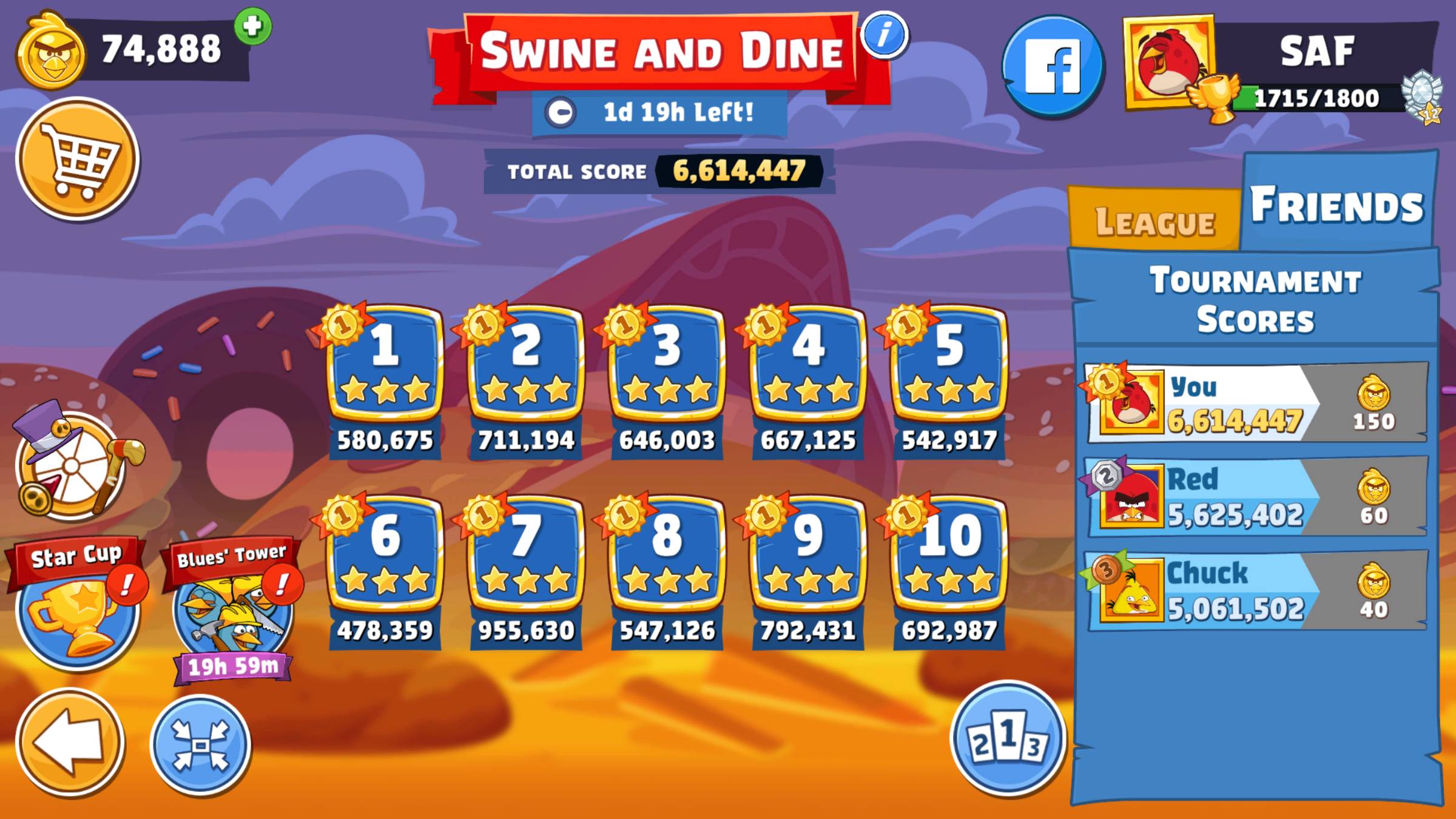 Angry Birds Friends. Swine and Dine (19.06.2025). Все уровни 3 звезды. Прохождение от SAFa