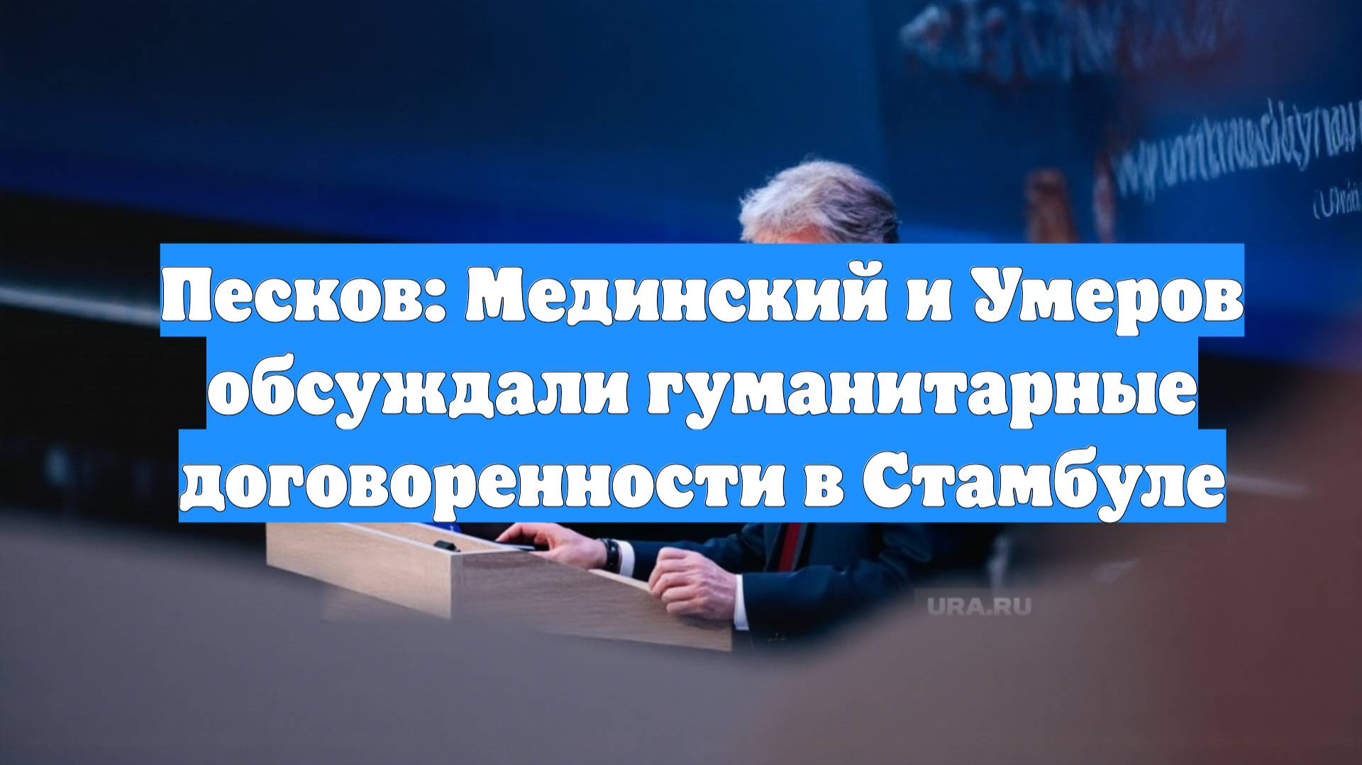 Песков: Мединский и Умеров обсуждали гуманитарные договоренности в Стамбуле