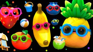 Танцующие фрукты - Встречаем лето! 🌞🍉🌼 - Весёлое и спокойное сенсорное видео для малышей!