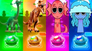 КОМАНДЫ ДИНОЗАВРОВ VS КОМАНДА СПРУНКИ | МУЛЬТФИЛЬМЫ ДИНОЗАВРЫ в Tiles Hop 77 серия