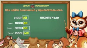 КАК НАЙТИ ОКОНЧАНИЕ ПРИЛАГАТЕЛЬНЫХ. СОВУНЬИНА ШКОЛА.