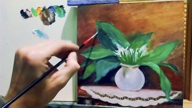 Как рисовать ландыши в вазе поэтапно|видео с комментариями