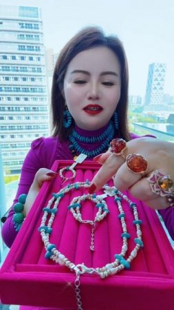 250619-12 Turquoise & Pearl Set: Deep-Sea Dreams Around the Neck and Wrist