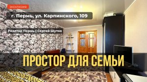 Обзор 3 комн.квартира, г. Пермь, ул. Карпинского, 109