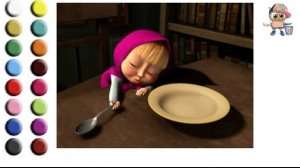 Раскраска для детей МАША И МЕДВЕДЬ. Мультик-раскраска. Учим цвета.